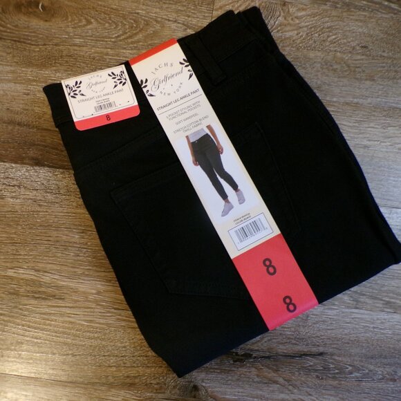 JACHS NEW YORK Women's Girlfriend Straight Leg Ankle Pant Black Sz: 6, 8, 10, 14 - Picture 5 of 13